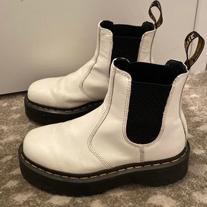Dr. Martens 2976 Quad Platform Women’s White Chelsea Boots
